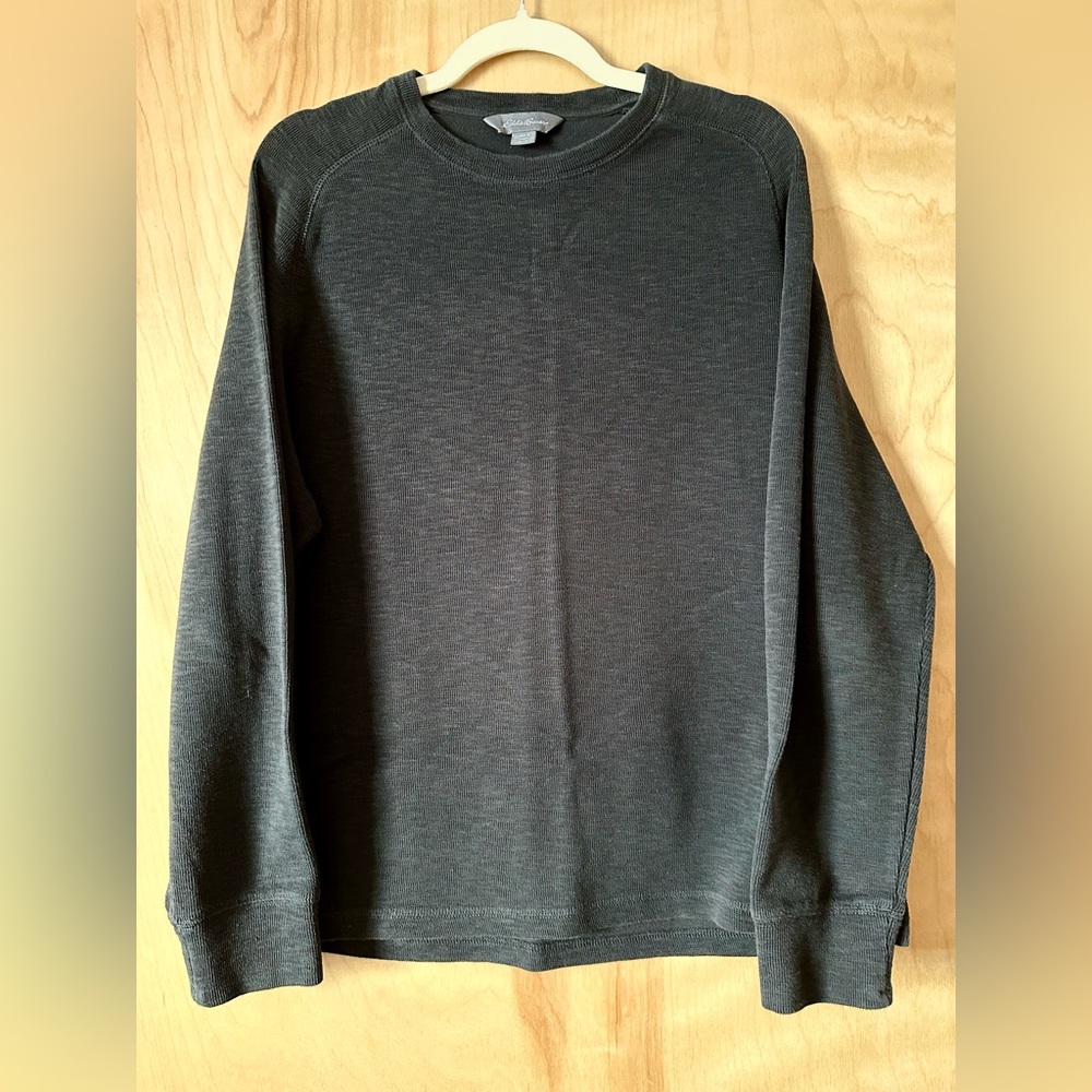 💕 Eddie Bauer 💕 Men's Black Long Sleeve Winter Weight Pullover Shirt